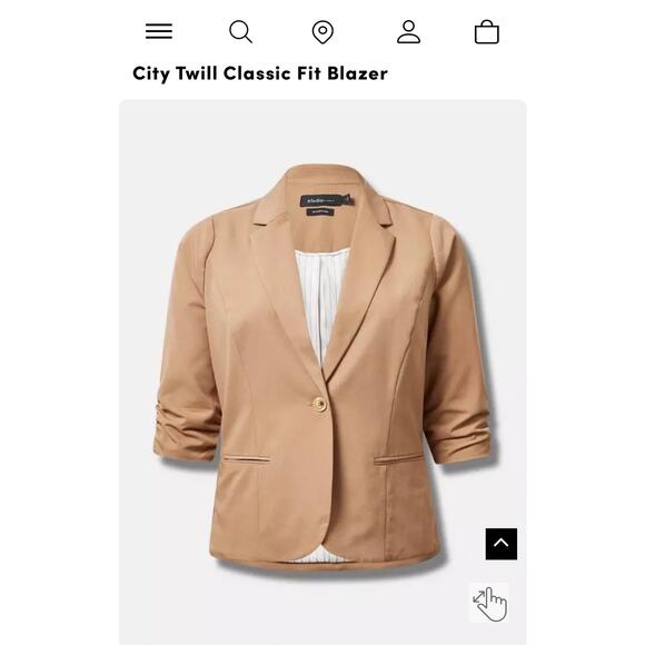 Torrid City Twill Classic Fit Blazer - Size 3 (22/24) NWT - Picture 6 of 13